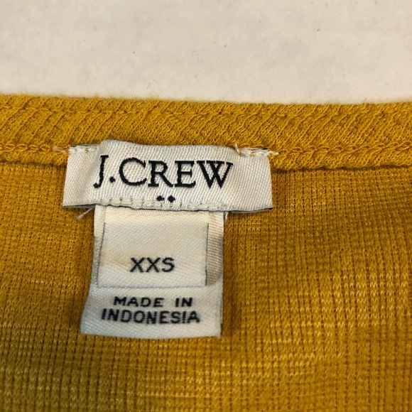 J. Crew Mustard Yellow V-neck T-Shirt Sz XXS - Picture 4 of 9